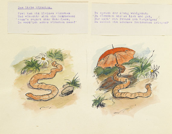 Otto Dill - Original Manuskript, "Was die lieben Tiere vom Löwen" - Weitere Abbildung
