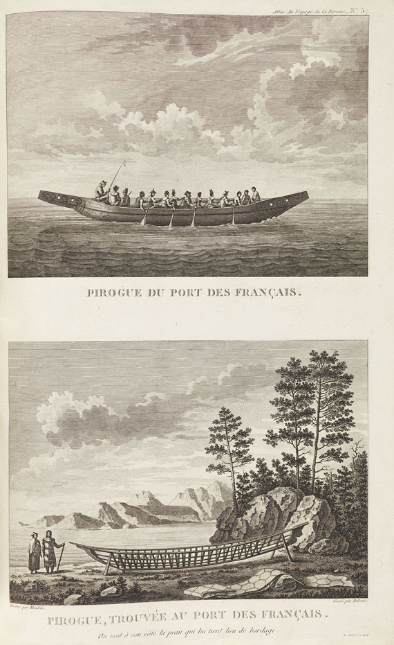 Jean Francois La Pérouse - Voyage de la Pérouse Autour du Monde. Text u. Atlas, zus. 5 Bde. 1797-98. - Weitere Abbildung