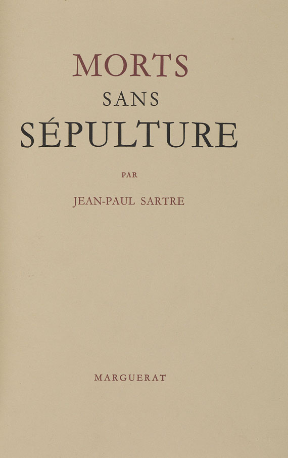 Jean-Paul Sartre - Morts sans sépulture. 1946