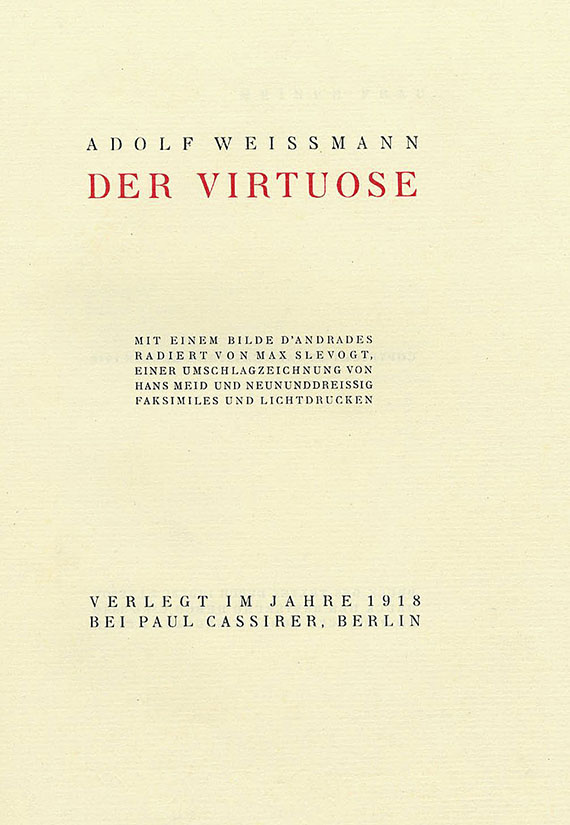 Max Slevogt - Weissmann, Der Virtuose. 1918