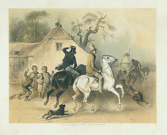 Theodor Hosemann - Genrebilder. 1842 - Dabei: 1 Orig.-Zeichnung.