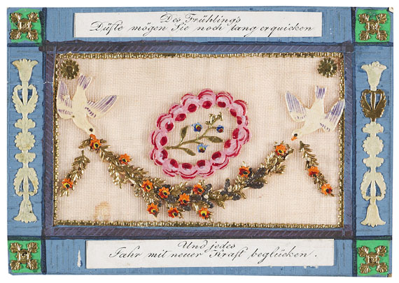 Johann Endletzberger - Kunstbillet (Biedermeier Glückwunschkarte)