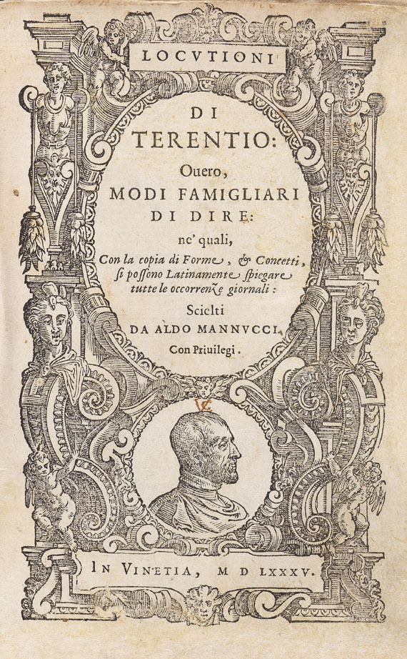 Aldus-Drucke - A. Manuzio, Locutioni di Terentio. 1585