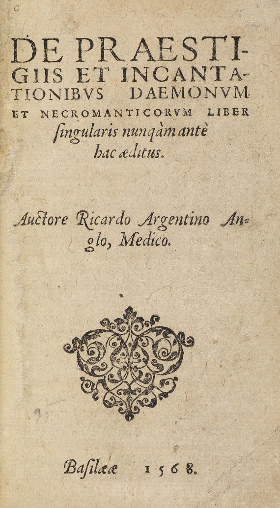 Richard Argentine - De praestigiis et incantationibus daemonum. 1568