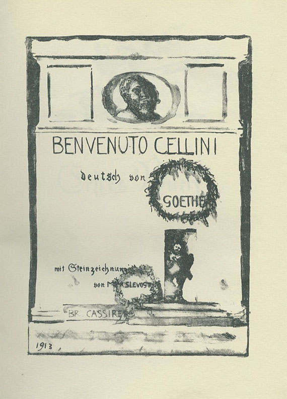 Johann Wolfgang von Goethe - Benvenuto Cellini. Illustr. von M. Slevogt. 1913. Maroquinbd. 1913