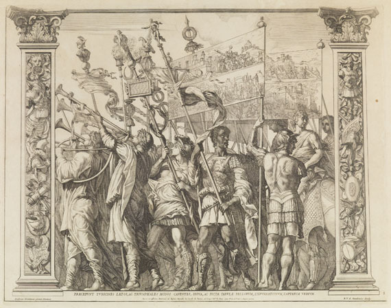 Robert van Audenaerde - Triumphzug des Julius Caesar, Kupferfolge. 10 Bll. 1692.