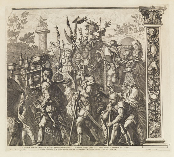 Robert van Audenaerde - Triumphzug des Julius Caesar, Kupferfolge. 10 Bll. 1692. - Weitere Abbildung