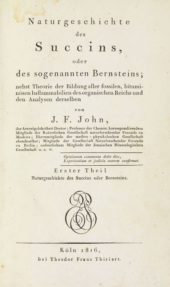 Joh. Fr. John - Naturgeschichte des Succins. 1816 - Weitere Abbildung