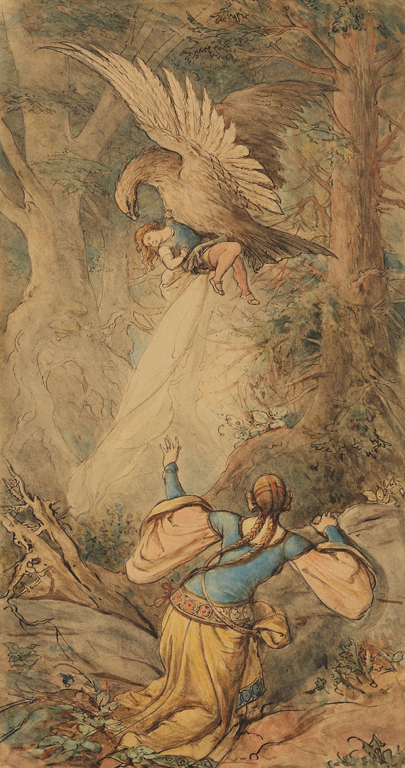Ferdinand Fellner - Illustration zu dem Märchen "Fundevogel"