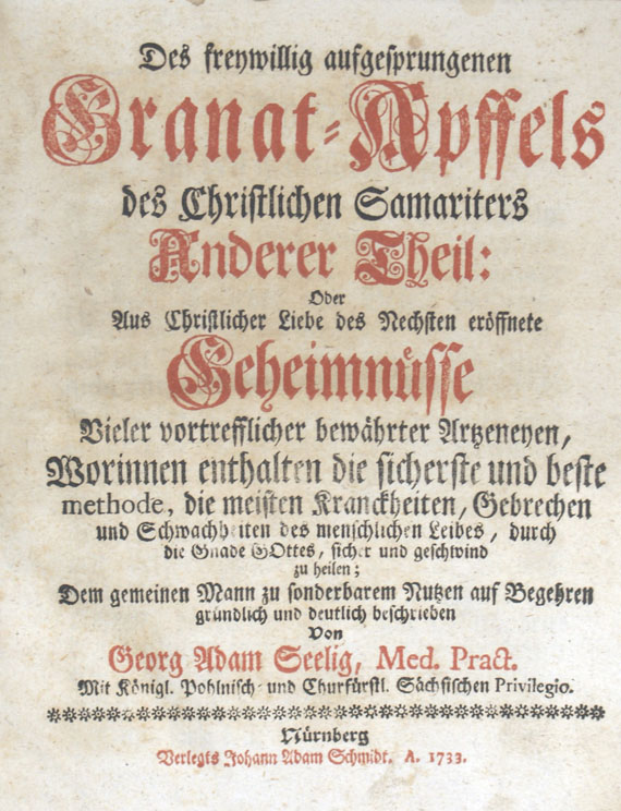 Seelig, G. A. - Granat-Apffel, 1733