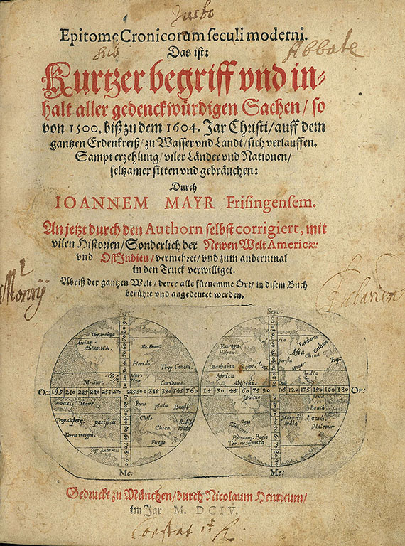 Johannes Mayr - Epitome cronicorum. 1604.