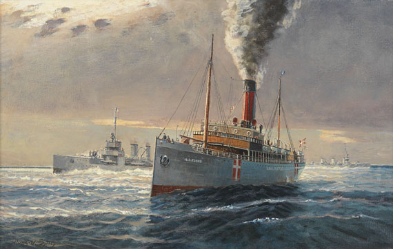 Hans-Wilhelm Spitzmann - Dänischer Dampfer "N.J.Fjord" vor dem Ausbruch der Skagerrakschlacht 1916