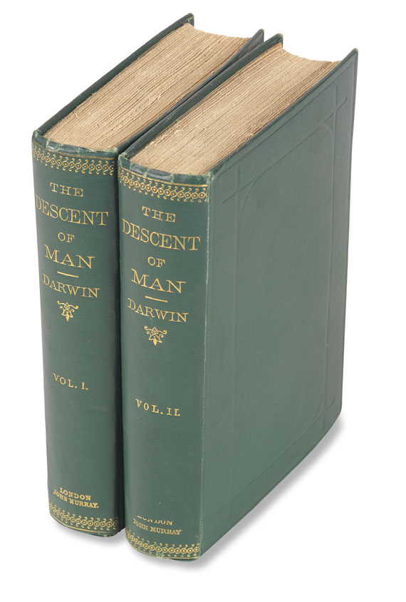 Charles Darwin - The descent of man. 1871. 2 Bde..