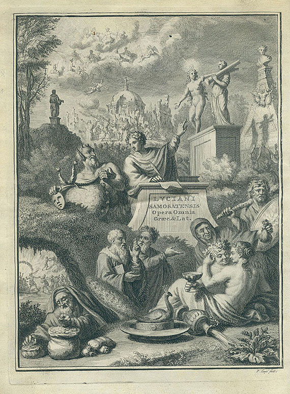  Lucianus Samosatensis - Opera. 1743-46. 4 Bde.
