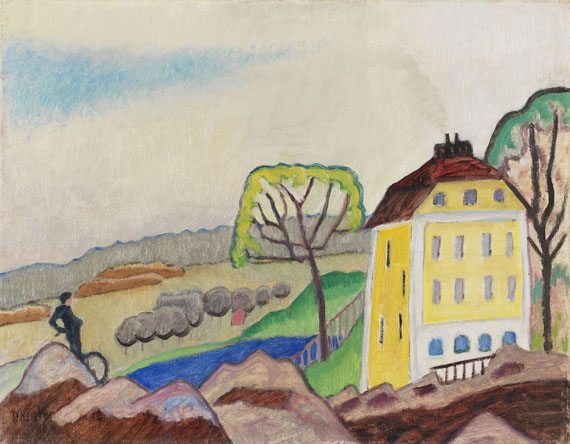 Gabriele Münter - Landschaft mit gelbem Haus