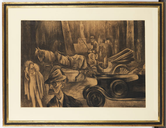 Albert Birkle - Nachts in der Siegesallee in Berlin - Rahmenbild