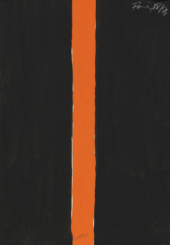 Günther Förg - Ohne Titel (5B, schwarz mit orange)