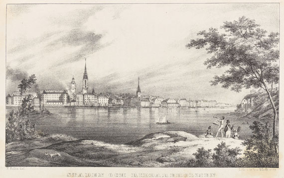 Werner, F. - Utsigter af Stockholm. Ca. 1840.