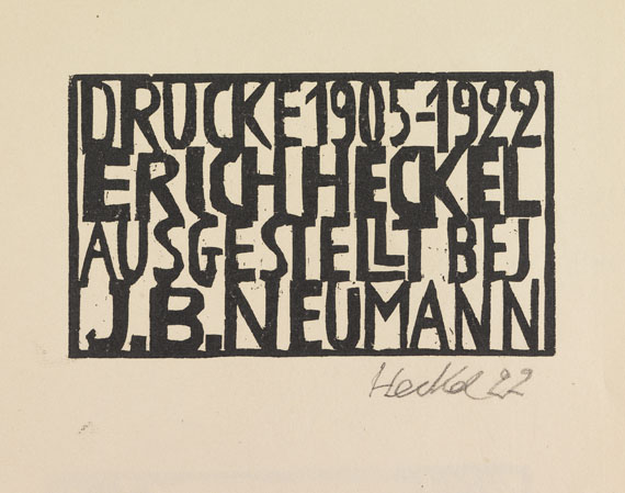 Erich Heckel - Katalog der Grafik-Ausstellung "Erich Heckel" bei J. B. Neumann, Berlin 1923 - Weitere Abbildung