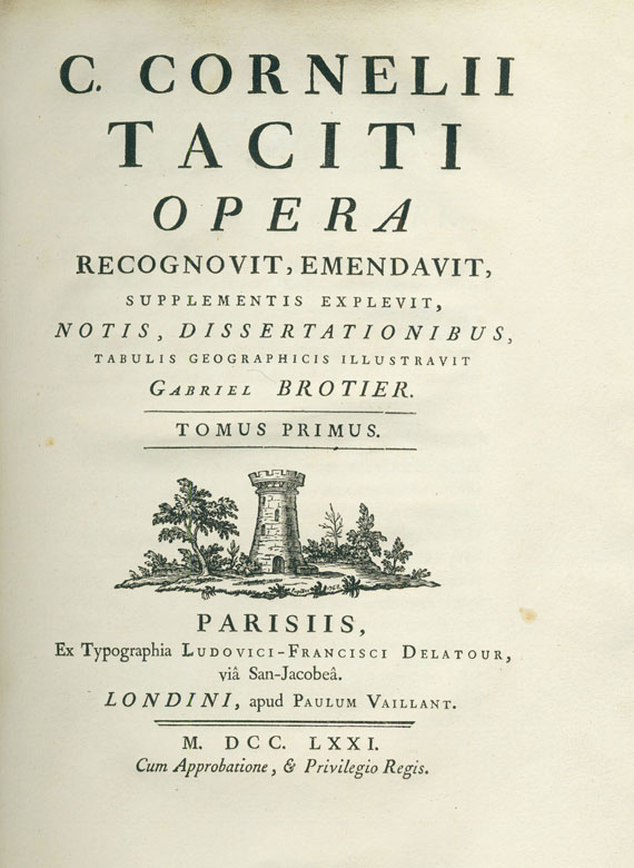 Publius Cornelius Tacitus - Opera. 4 Bde. 1771