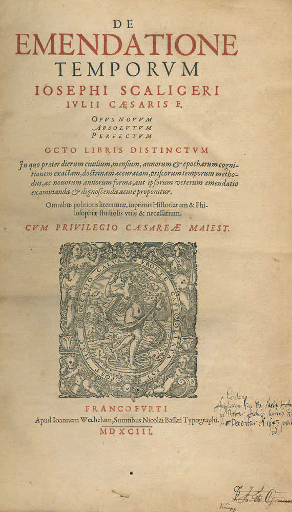 Joseph Scaliger - De emendatione temporum. 1593.