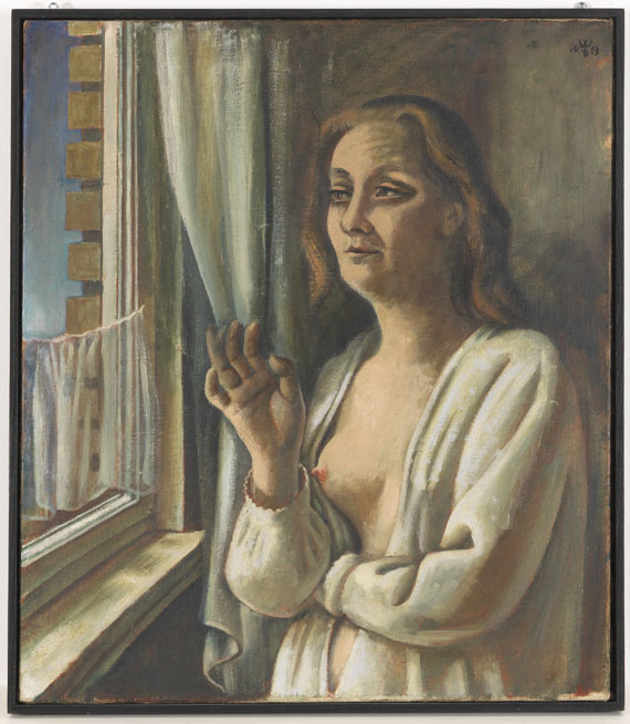 August Wilhelm Dreßler - Frau am Morgen (Am Fenster) - Rahmenbild
