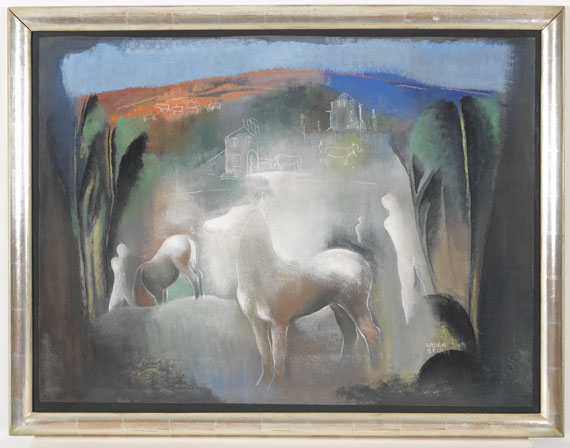Béla Kádár - Traumlandschaft (Pferde und Figuren im Licht Nr.II.) - Rahmenbild