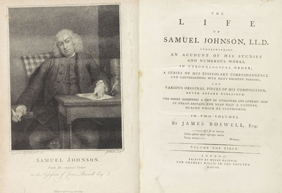 James Boswell - The Life of Samuel Johnson. 2 Bde. 1791.
