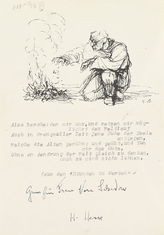 Hermann Hesse - 10 Gedichte (Typoskript) mit Signatur. Dabei: 7 Gedicht-Typoskr. ohne Sign.