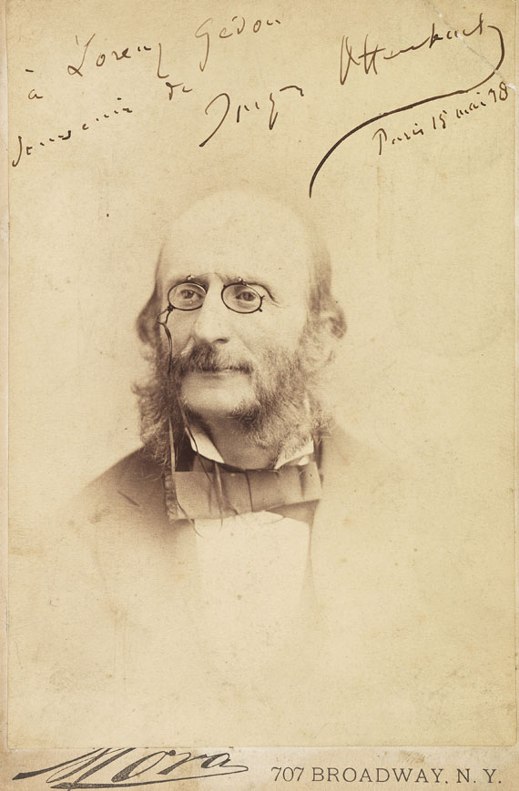 Jacques Offenbach - Fotoporträt mit eigh. Widmung. 1878.
