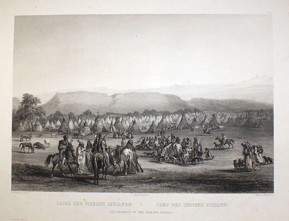 Indianer - 1 Bl. Lager der Piekan Indianer (K. Bodmer). 1839-41