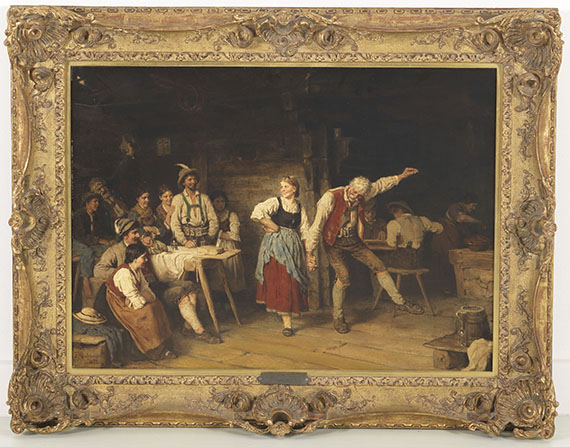 Franz von Defregger - Großvaters Tanzunterricht - Rahmenbild