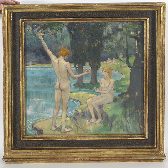 Ludwig von Hofmann - Adam und Eva (Paradies) - Rahmenbild