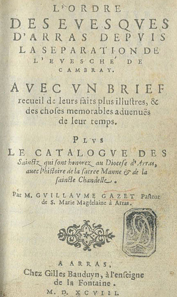 Guillaume Gazet - Ordre des evesques. + Gerson, L