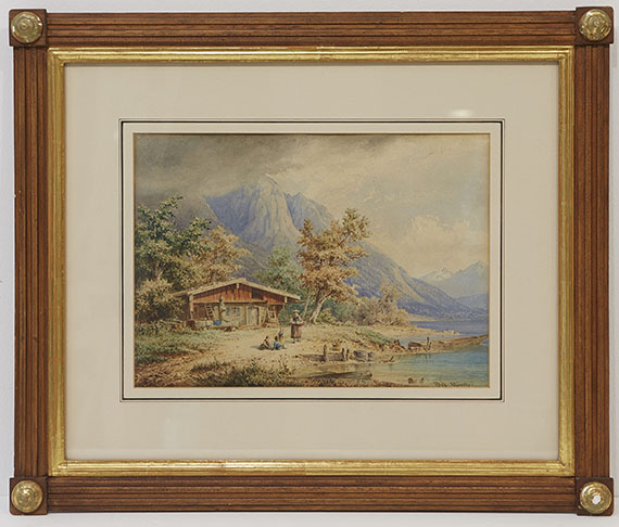 Anton Doll - Berghütte am See - Rahmenbild