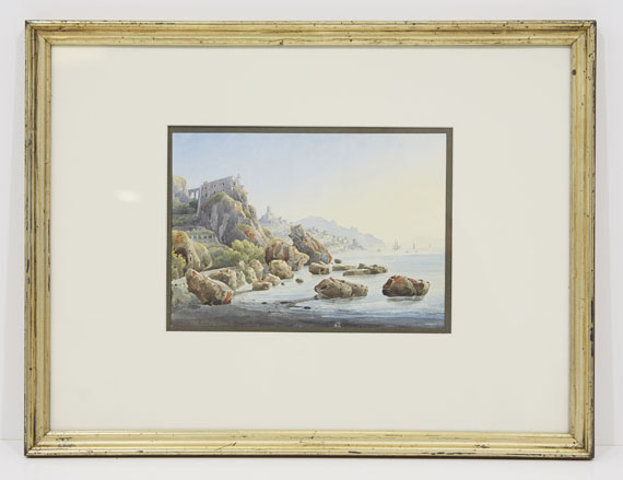 Johann Jakob Wolfensberger - Felsenküste bei Amalfi - Rahmenbild
