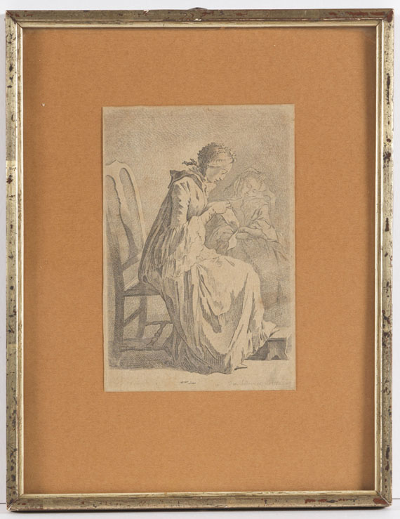 Chodowiecki - Die beiden sitzenden Damen (Demoiselle Quantin und die Gattin des Künstlers)