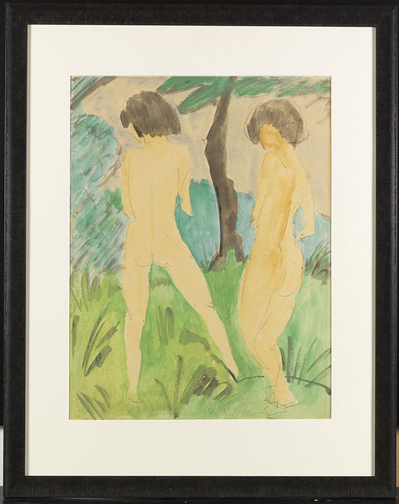 Otto Mueller - Zwei weibliche Akte in Landschaft - Rahmenbild