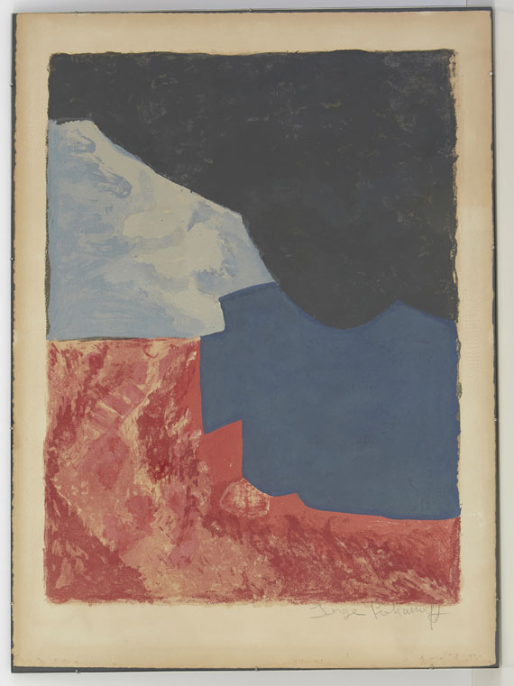 Serge Poliakoff - Composition rouge, grise et noire - Rahmenbild