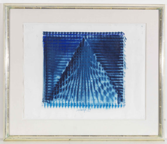 Heinz Mack - Ohne Titel (blaue Pyramide) - Rahmenbild