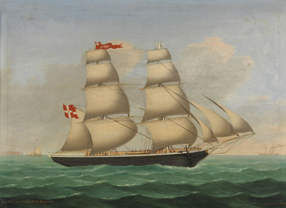 Lorenz Petersen - Dänische Brigg "Acmel" geführt von Capt. N.L.Engers vor Helgoland