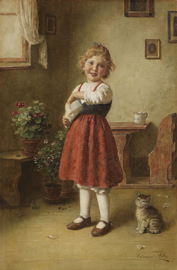 Edmund Adler - Mädchen mit kleiner Katze