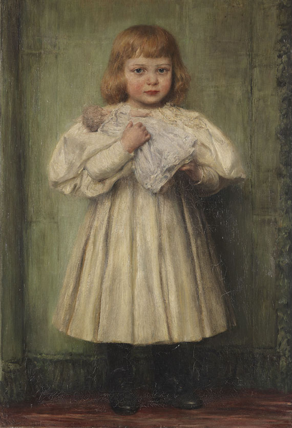 Wilhelm Carl Räuber - Mädchen mit Puppe (Die Adoptivtochter des Künstlers)