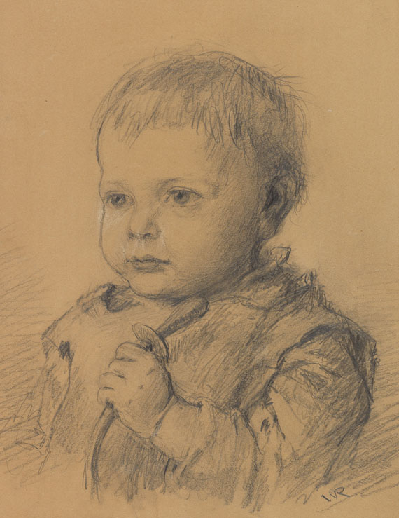 Wilhelm Carl Räuber - 2 Bll.: Kinderporträts (Adoptivtochter des Künstlers)