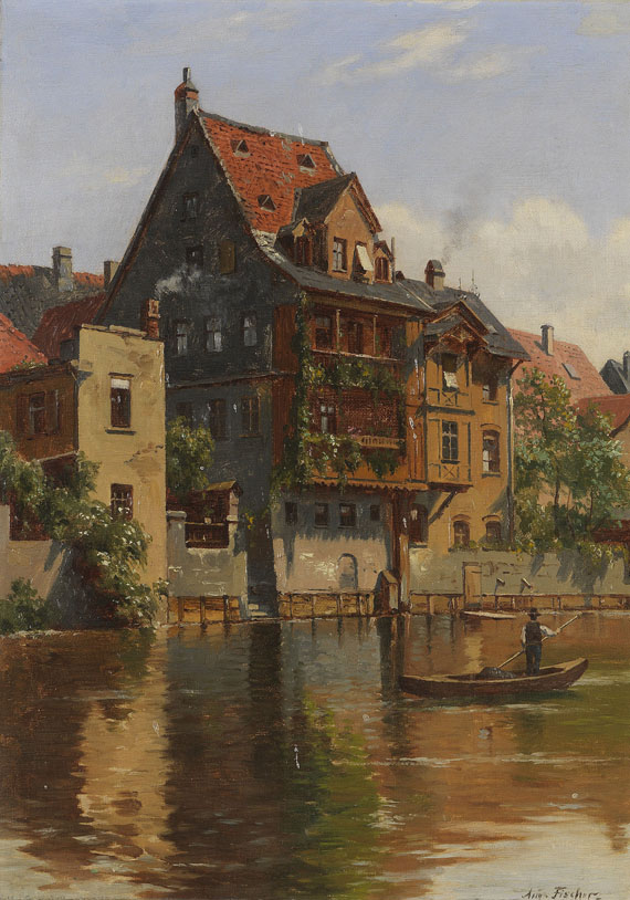 August Fischer - 2 Gemälde: Ansichten von Nürnberg