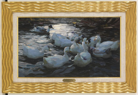 Alexander Koester - Elf Enten im Wasser - Rahmenbild