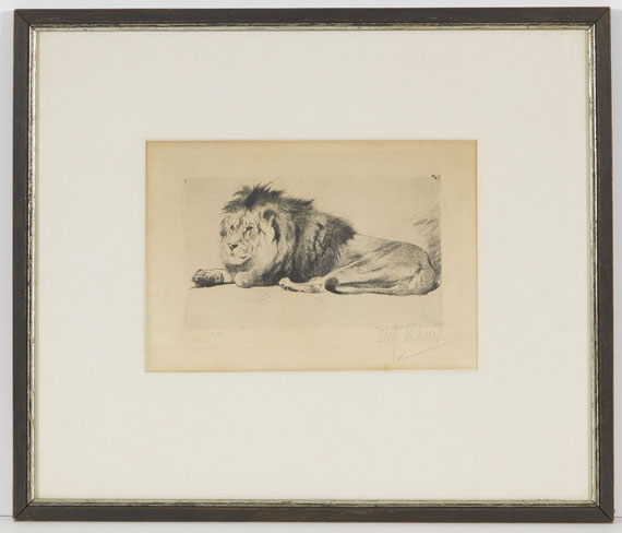 Wilhelm Kuhnert - 4 Bll: Indischer Elefant. Tiger. Löwen. Löwe sitzend