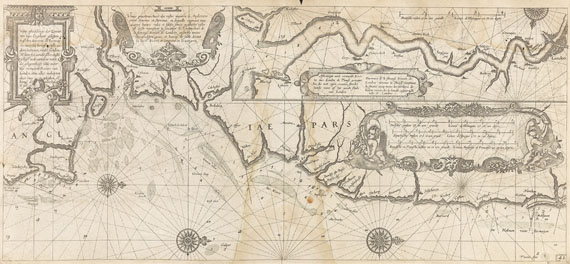 Atlanten - Blaeu, W. J., Licht der Zee-Vaert, daraus 37 Bll. Seekarten. 1618.