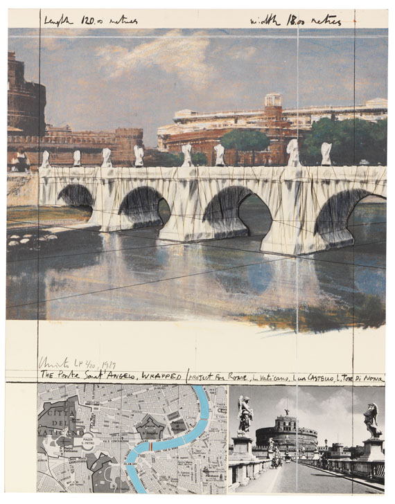  Christo - The Ponte Sant Angelo, wrapped/ Project for Rome