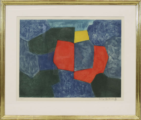 Serge Poliakoff - Composition verte, bleue, rouge et jaune - Rahmenbild